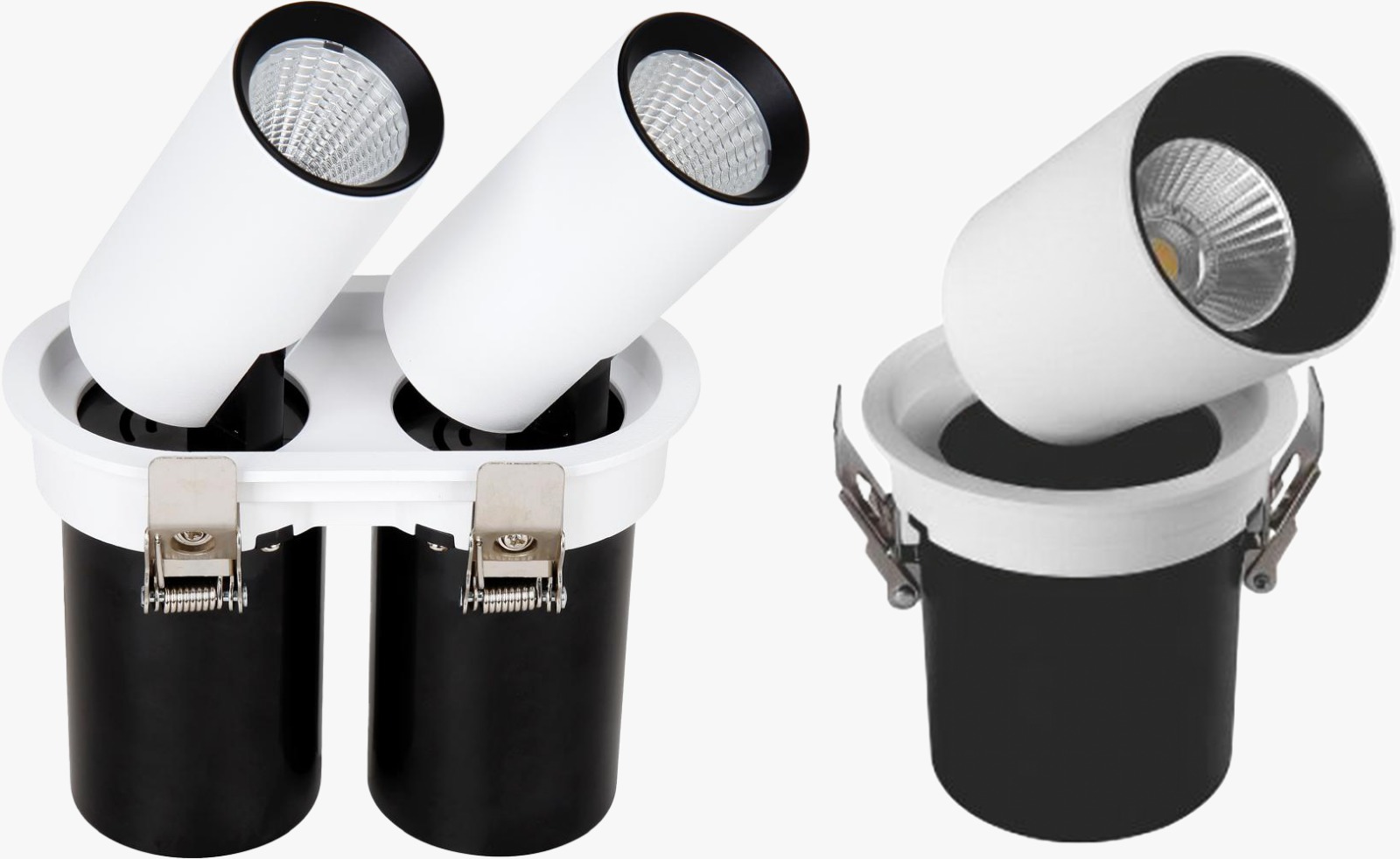 Adjustable recessed spotlight