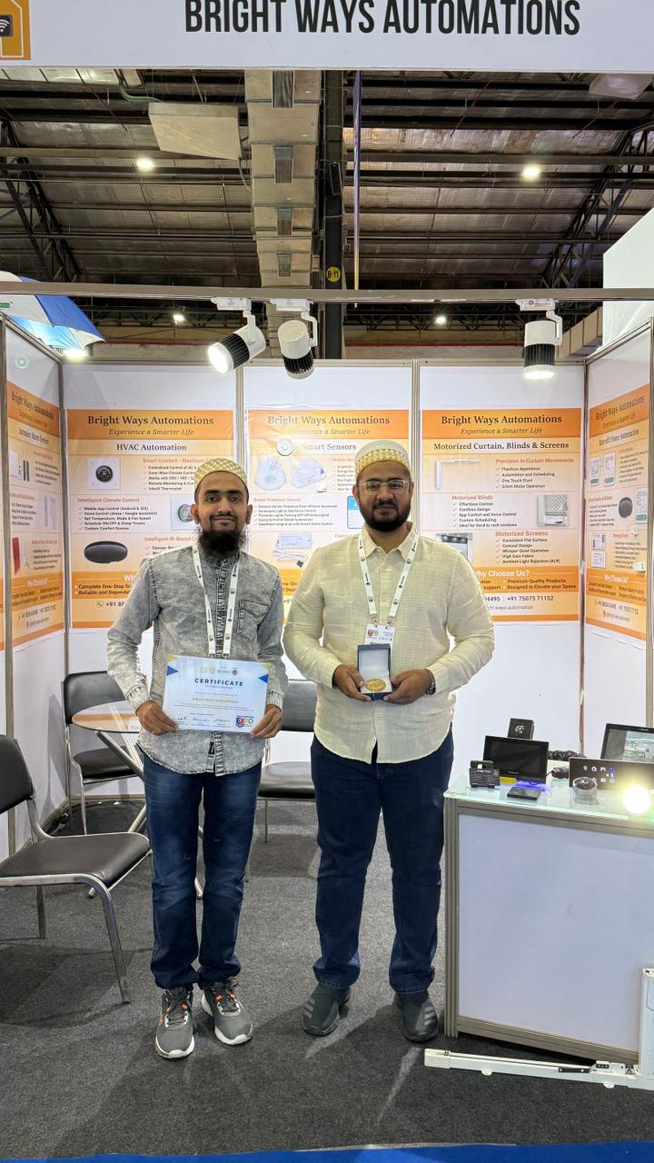 Bright Ways Automations founders at the company expo stall