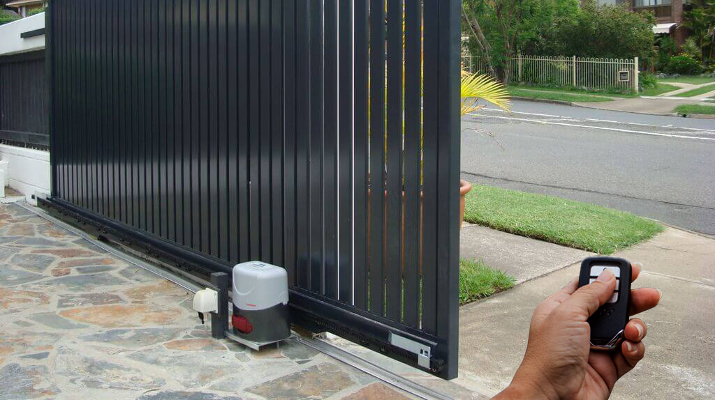 Motorized sliding gate operated by remote